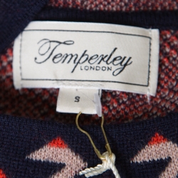 Pre Owned Temperley By London Indigo Jacquard Ida Knit Flared Dress S