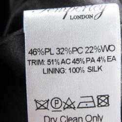 Pre Owned Temperley London Black Embossed Jacquard Slit Detail Maxi Skirt L