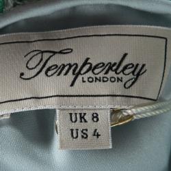 Pre Owned فستان تمبرلي لندن أورا تفاصيل دانتيل مزخرف زهور رمادي S