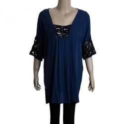 Temperley Navy Embellished Top M