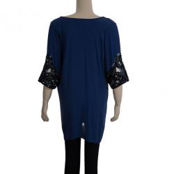 Temperley Navy Embellished Top M