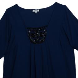 Temperley Navy Embellished Top M