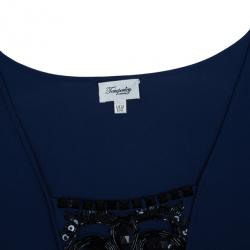 Temperley Navy Embellished Top M