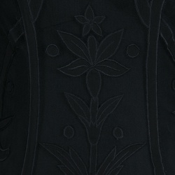 Temperley London Black Embroidered Tulle Long Sleeve Francine Gown M