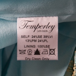 Pre Owned Temperley London Aqua Lurex Detail Jacquard Tie Detail Verve Gown M