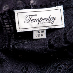 Temperley Black Cutout Floral Lace Nomi Cropped Palazzo Jumpsuit M