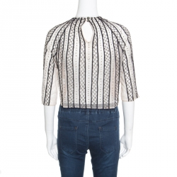 Temperley London Beige Embellished Embroidered Tulle  Crivelli Top S