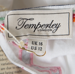 Temperley White Embroidered Cotton Poplin Spellbound Midi Dress L