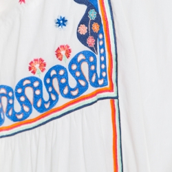 Temperley White Embroidered Cotton Poplin Spellbound Midi Dress L