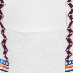 Temperley White Embroidered Cotton Poplin Spellbound Midi Dress L