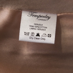 Pre Owned Temperley London Pink and Black Embroidered Silk Flared Sleeve A Line Coat S