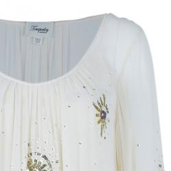 Pre Owned Temperley London Beige Embellished Chiffon Dress M