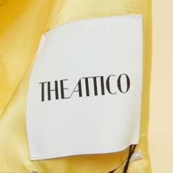 The Attico Pastel Yellow Stretch Knit Double Breasted April Blazer M