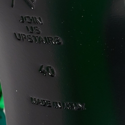 Pre Owned The Attico Green Patent Leather Devon Ankle Strap Sandals Size 40