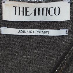 Pre Owned The Attico Metallic Silver Lamé Shoulder Strap Midi Wrap Dress M