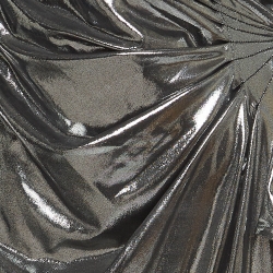 Pre Owned The Attico Metallic Silver Lamé Shoulder Strap Midi Wrap Dress M