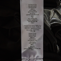 Pre Owned The Attico Metallic Silver Lamé Shoulder Strap Midi Wrap Dress M