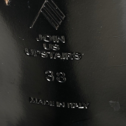 Pre Owned The Attico Black Glossy Leather Venus Mid Calf Boots Size 38