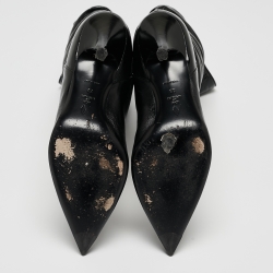 Pre Owned The Attico Black Glossy Leather Venus Mid Calf Boots Size 38