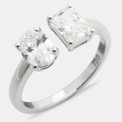 مملوكة مسبقًا Diamond edit 18k White Gold Lab Grown Diamond 1.68 cts Ring Size 54