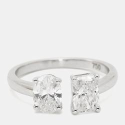 مملوكة مسبقًا Diamond edit 18k White Gold Lab Grown Diamond 1.68 cts Ring Size 54