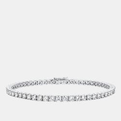 Pre Owned 18k White Gold Stunning 6.00 cts Lab Grown Diamond Tennis Bracelet