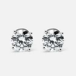 مملوكة مسبقًا 18k White Gold Round Brilliant Cut Lab Grown Diamonds Earrings (Approx 6.00 ct)