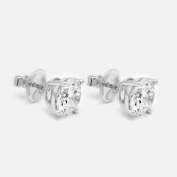 مملوكة مسبقًا 18k White Gold Round Brilliant Cut Lab Grown Diamonds Earrings (Approx 6.00 ct)