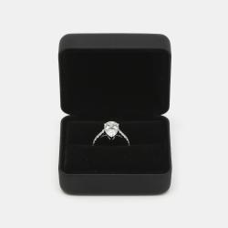 3.50 cts Pear Brilliant Round 18k White Gold Lab Grown Diamonds Ring Size 52