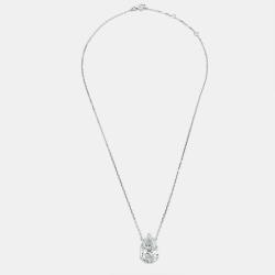 Pre Owned 8.00 cts Pear Brilliant Cut Lab Grown Diamond 18k White Gold Chain Necklace