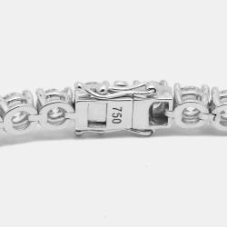 Pre Owned 11 cts Round Brilliant Cut 18k White Gold Lab Grown Diamonds Tennis Bracelet