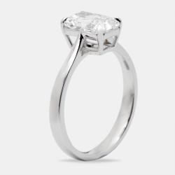 Pre Owned 1.50 cts Radiant Brilliant Cut 18k White Gold Lab Grown Diamonds Ring Size 54