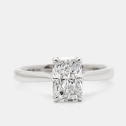 Pre Owned 1.50 cts Radiant Brilliant Cut 18k White Gold Lab Grown Diamonds Ring Size 54