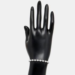 مملوكة مسبقًا سوار ذهب أبيض عيار 18 ألماس معملي شكل خوخي لامع (حوالي 10.06 قيراط)