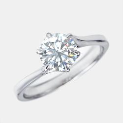 Pre Owned 1.00 cts Round Brilliant Lab Grown Diamond 18k White Gold Ring Size 54