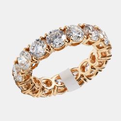 Pre Owned 6 cts Round Brilliant Lab Grown Diamonds 18k Rose Gold Eternity Band Ring Size 53