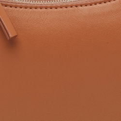 The Row Brown Leather Half Moon Shoulder Bag