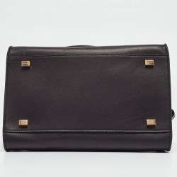 The Row Black Leather Margaux 10 Satchel