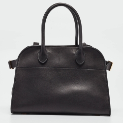 The Row Black Leather Margaux 10 Satchel