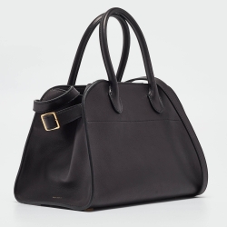 The Row Black Leather Margaux 10 Satchel