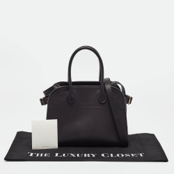 The Row Black Leather Margaux 10 Satchel