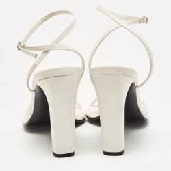 The Row White Leather Ankle Strap Sandals Size 41