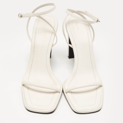 The Row White Leather Ankle Strap Sandals Size 41