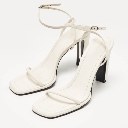 The Row White Leather Ankle Strap Sandals Size 41