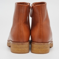 The Row Brown Leather Boris Ankle Boots Size 40