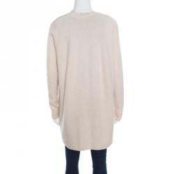 The Row Cream Silk Cashmere Wrap Front Eleset Cardigan XS