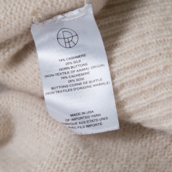 The Row Cream Silk Cashmere Wrap Front Eleset Cardigan XS