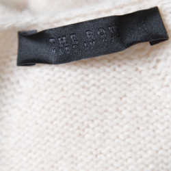 The Row Cream Silk Cashmere Wrap Front Eleset Cardigan XS