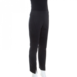 The Row Black Stretch Cotton Slit Detail Sorocco Pants M