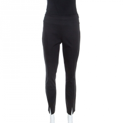 The Row Black Stretch Cotton Slit Detail Sorocco Pants M